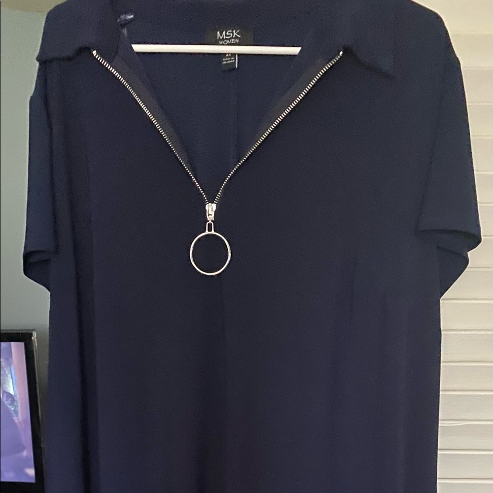 MSK Plus dress with zipper detail